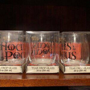 NEW Disney 'Hocus Pocus' Tear Drop Stemless Wine 20oz Glass (Set of 3)